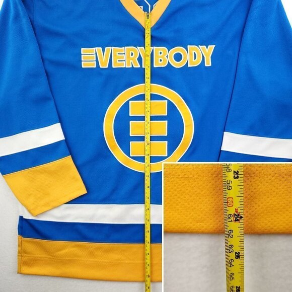 Logic Everybody Tour Hockey Style Jersey Shirt Long Sleeve Blue Yellow Large - Picture 4 of 11